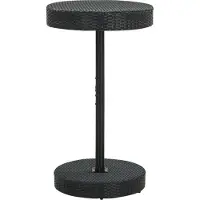 Syfax Table de jardin Noir 60,5x106 cm Résine tressée