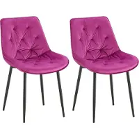 CLP Lot de 2 chaises de salle à manger Wallace en velours - gris