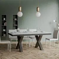 Itamoby - Table extensible 160/264x90 cm Traffic Evolution frêne blanc cadre et pieds anthracite