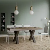 Itamoby - Table extensible 160/420x90 cm Traffic noyer pieds anthracite