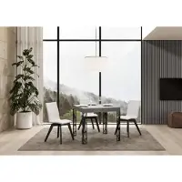 Itamoby - Table extensible 90/246x90 cm Ghibli gris béton pieds anthracite