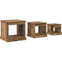 Syfax Table basse 3 pcs Bois Ancien Bois d'ingénierie