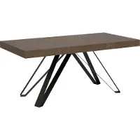 Ityhome - Table extensible 180/440x90 cm Terium effet bois, noyer pieds anthracite