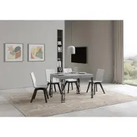 Itamoby - Table extensible 110/194x70 cm Ghibli gris béton pieds anthracite