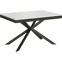 Ityhome - Table extensible 120/380x90 cm Plaker Evolution effet bois, frêne blanc cadre et pieds anthracite