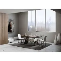 Itamoby - Table extensible 180/284x90 cm Baita Evolution noyer cadre et pieds anthracite