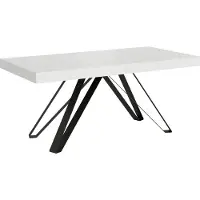 Ityhome - Table extensible 200/304x90 cm Terium effet bois, frêne blanc pieds anthracite