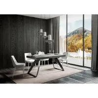 Itamoby - Table extensible 180/440x90 cm Proxy Evolution gris béton cadre et pieds anthracite