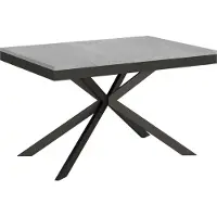 Ityhome - Table extensible 180/284x90 cm Plaker Evolution effet gris béton cadre et pieds anthracite