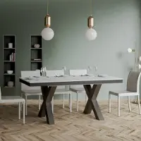Itamoby - Table extensible 180/440x90 cm Traffic Evolution frêne blanc cadre et pieds anthracite