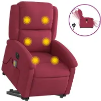 Syfax Fauteuil inclinable de massage électrique rouge bordeaux