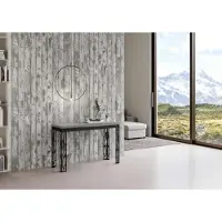 Itamoby - Table extensible portefeuille 120/200x45/90 cm Ghibli Double gris béton cadre anthracite