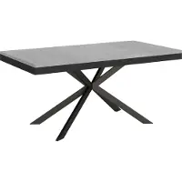 Ityhome - Table extensible 160/420X90 cm Plaker Evolution effet gris béton cadre et pieds anthracite