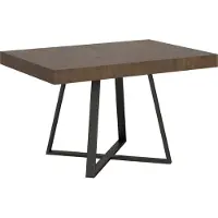 Ityhome - Table extensible 130/390x90 cm Abbraccio effet bois, noyer pieds anthracite
