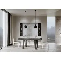 Itamoby - Table extensible 200/460x90 cm Bridge gris béton pieds anthracite