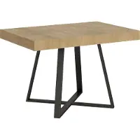 Ityhome - Table extensible 120/224x90 cm Abbraccio effet bois, chêne nature pieds anthracite