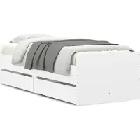 Syfax Cadre de lit avec tiroirs sans matelas blanc 90x190 cm