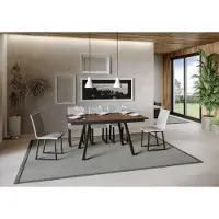 Itamoby - Table extensible 160/220x90 cm Mirhi noyer cadre et pieds anthracite
