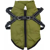 vidaXL Manteau pour chien vert olive L24 Polaire et polyester