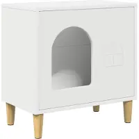 Syfax Maison pour chat Blanc 51 x 30 x 52 cm Bois d'ingénierie