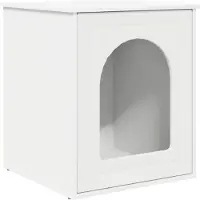 Syfax Maison pour chat Blanc 53 x 52 x 62 cm Bois d'ingénierie