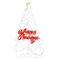 Costway Sapin de Noël LED 170cm, décoration de Noël illuminée avec 216 LED, 6 modes d'éclairage, lettres & étoile Sapin de Noël lumineux