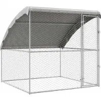 Syfax Kennel pour Chiens Argenté 2 x 2 x 2 m Acier galvanisé