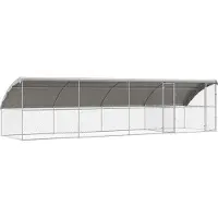 Syfax Kennel pour Chiens 4 pcs Argenté 8 x 2 x 2 m Acier galvanisé