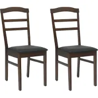vidaXL - 2 chaises de salle à manger, en bois d'hévéa massif, couleur marron clair et noir