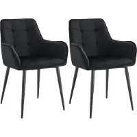 CLP Lot de 2 chaises de salle à manger Ferndale, revêtues en velours, couleur gris clair