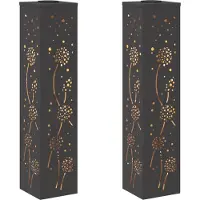 Syfax Lumière de chemin LED solaire 2 pcs Noir Acier laminé à froid