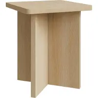Selsey Qubeo - Table basse 42 cm, carrée avec piètement en croix, aspect bois chêne