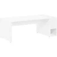 Syfax Table basse Blanc 101,5 x 50 x 37 cm Bois d'ingénierie