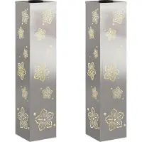 Syfax Lumière de chemin LED solaire 2 pcs Blanc chaud 18 x 18 x 80 cm