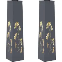 Syfax Lumière de chemin LED solaire 2 pcs Blanc chaud 18 x 18 x 80 cm
