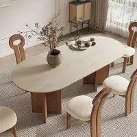360Home Table, table à manger, grande table, table de cuisine, table à manger en pierre reconstituée. Dimensions : 200x90x75 /YBDS-B-200/