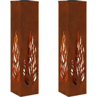 Syfax Lumière de chemin LED solaire 2 pcs Blanc chaud 18 x 18 x 80 cm
