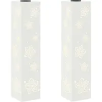 Syfax Lumière de chemin LED solaire 2 pcs Blanc Acier laminé à froid