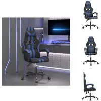 vidaXL Chaise de jeu noir et bleu similicuir - Fauteuil de jeu
