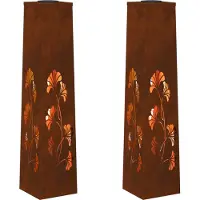 Syfax Lumière de chemin LED solaire 2 pcs Rouillé Acier patiné
