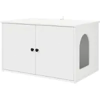 Syfax Maison pour chat Blanc 85 x 55 x 50,5 cm Bois d'ingénierie