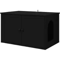 Syfax Maison pour chat Noir 85 x 55 x 50,5 cm Bois d'ingénierie