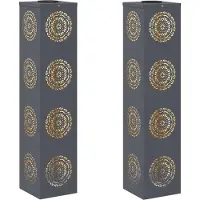 Syfax Lumière de chemin LED solaire 2 pcs Blanc chaud 18 x 18 x 80 cm