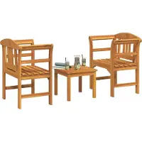 Syfax Ensemble de salon Rose de jardin 3 pcs Bois d'Acacia Massif