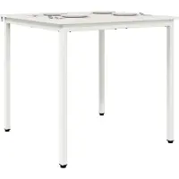 Syfax Table de salle à manger Blanc 80 x 80 x 75 cm Pin massif