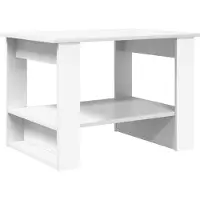 Syfax Table basse Blanc 72 x 50 x 50 cm Bois d'ingénierie