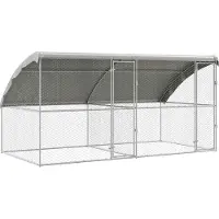 Syfax Kennel pour Chiens 2 pcs Argenté 4 x 2 x 2 m Acier galvanisé