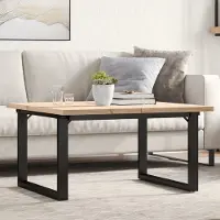 Prolenta Maison Exclusive - Table basse cadre en O 80x80x45,5cm bois de pin massif et acier