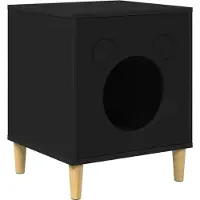 Syfax Maison pour chat Noir 42,5 x 40 x 53 cm Bois d'ingénierie
