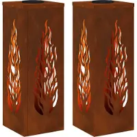 Syfax Lumière de chemin LED solaire 2 pcs Bronze Acier patiné